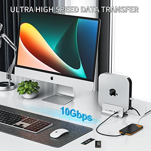 Mac Mini sitting on top of the Minisopuru docking station stand