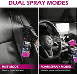 Microfiber towel included with car interior cleaning kit