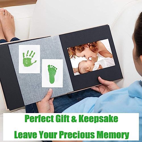 Safe and non toxic baby footprint kit packaging with detailed instructions for infant milestone tracking.