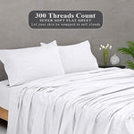 Breathable 100 percent cotton flat sheet displayed in a beautifully styled master bedroom.