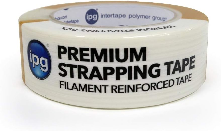 Side profile view of heavy duty strapping tape roll