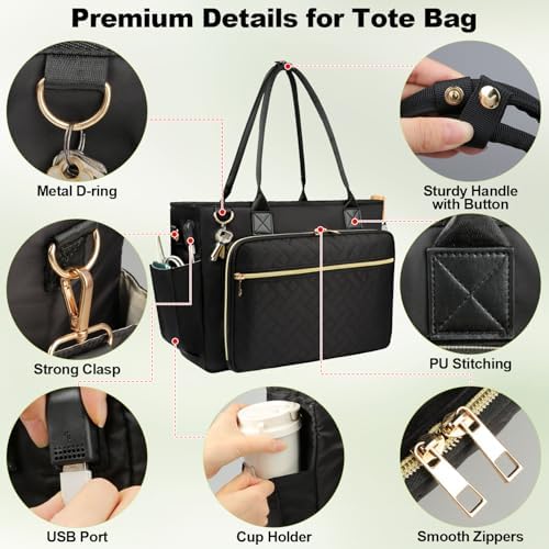 Veirdro nurse utility tote bag displaying the insulated thermal container pocket for lunch storage
