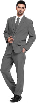 Men Solid Color Party Suit, 2-Piece Suits Set Regular Fit for Prom Wedding | Halloween Festive Costume Set for Cosplay,Themed Party Clubbing,2-Button Daily Casual Suit,Jacket Pants & Tie,Variety Colors - Image 15