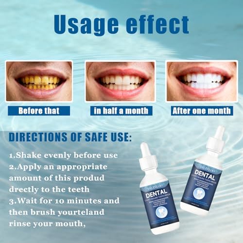 Before and after concept of tooth enamel remineralization using nano hydroxyapatite dental drops.