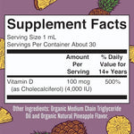 MaryRuth Organics Vitamin D3 Liquid Drops 1 fluid ounce bottle displaying instructions for use