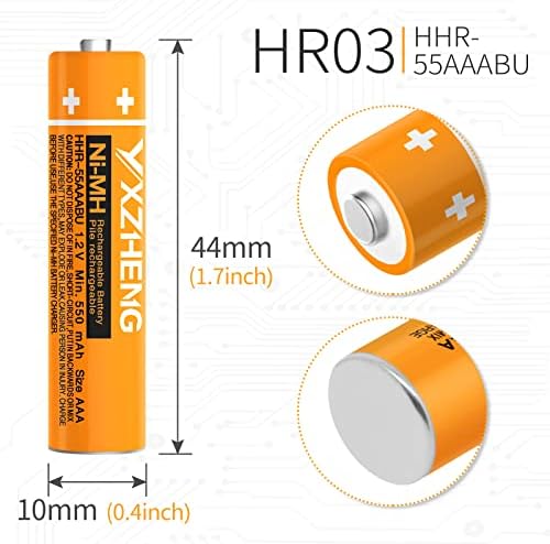 Detailed macro shot of the battery label highlighting compatibility with HHR-55AAABU specifications.