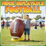Close up view of the durable heavy duty vinyl construction on the giant football.