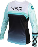 MSR Women's Nova Dirt Bike Motocross MTB Jersey front view gradient teal design