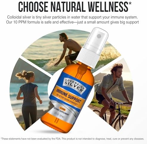 Sovereign Silver premium imported wellness spray showcasing protective amber glass bottle construction