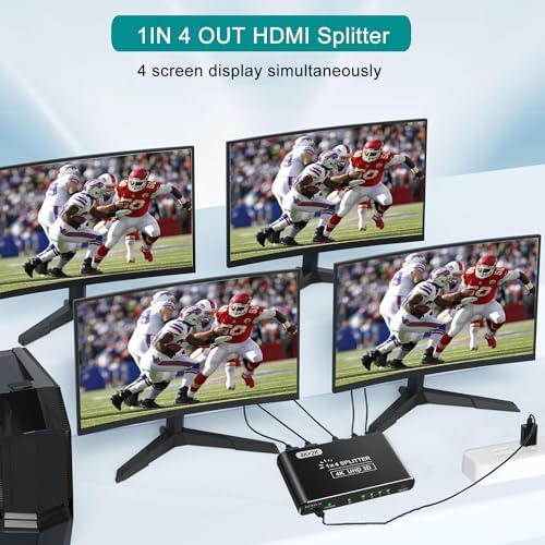 Closs black aluminum HDMI splitter showcasing its compact and durable heat-dissipating metal design.