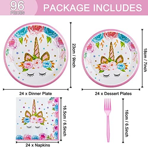 Fesciory party supply kit plates and napkins stacked