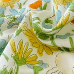 BlueBlue standard pillow shams with envelope closure in yellow daisy print texture close up