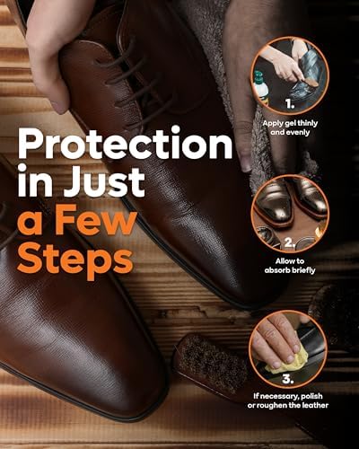 Collonil Leather Gel being used on premium suede boots for dirt protection.