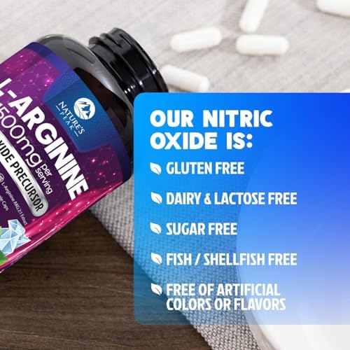 Nature's Peak L-Arginine complex 1500mg health benefits display