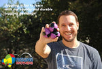Higgins Brothers juggling kit packaging showcasing the scannable instructional video code