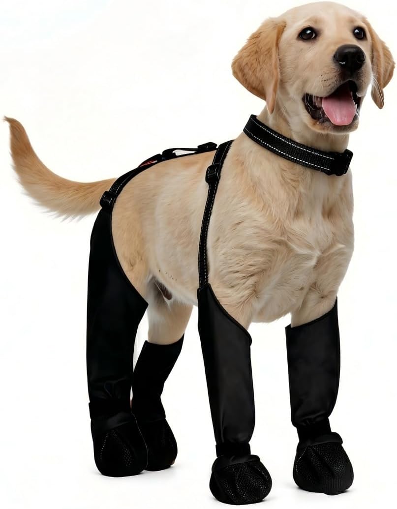 Zermatigo all-in-one dog suspender boots XL front view