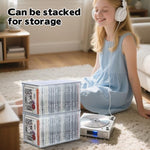 Rainmae clear plastic box for home shelf and office desk organization.