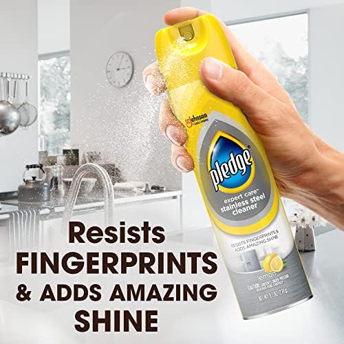 Streak free shine results using Pledge Stainless Steel polish on a kitchen sink