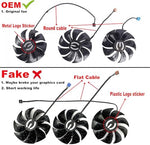 Close up of the back label on the 87mm dual ball bearing graphics card cooling fan displaying 12V specifications