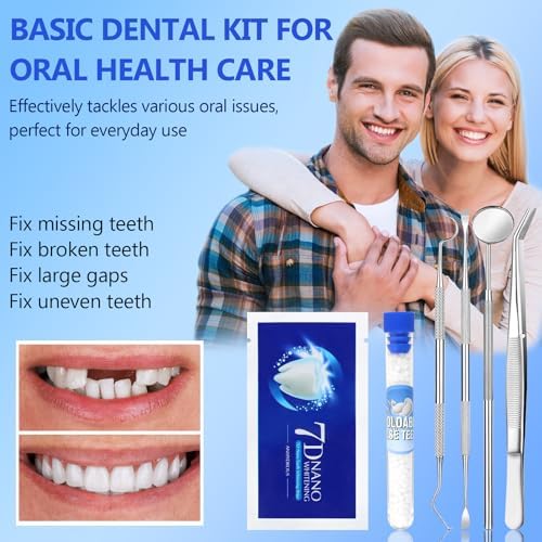 Dental tools included in the temporary tooth replacement kit