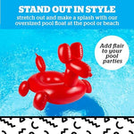 Giant balloon animal pool float showing scale and dimensions