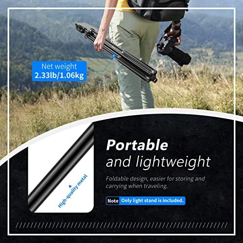Neewer multi purpose photography tripod stand holding an external flash bracket attachment securely