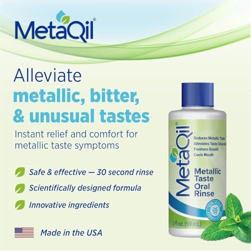 MetaQil alcohol-free mouthwash for chemotherapy taste disorder symptoms