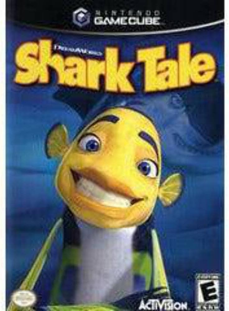 Activision Shark Tale PlayStation 2 game case opened inside layout