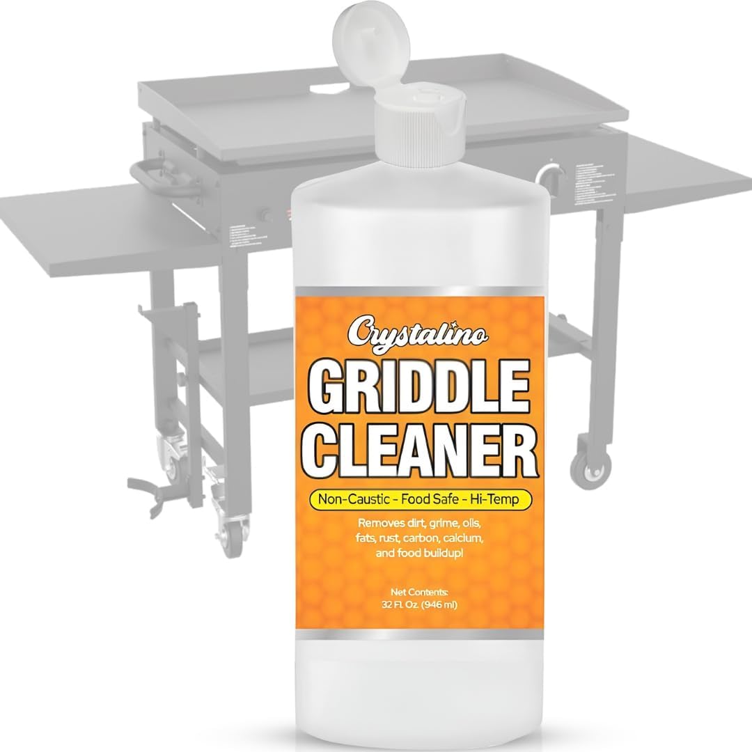 Crystalino Flat Top Grill Cleaner 32 Fluid Ounce bottle front view