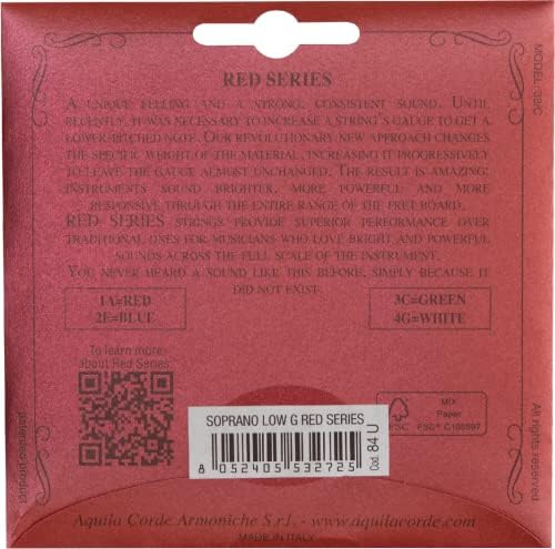 (84U) Aquila Red Soprano Low G Set - Image 3