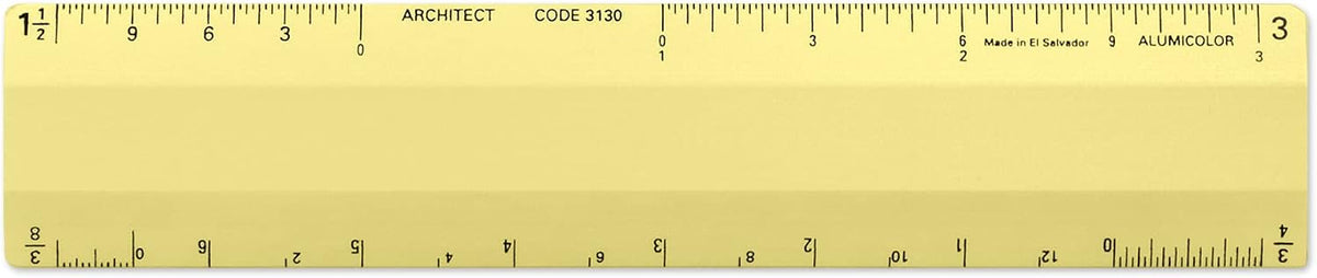 Alumicolor architect scale showing gold bevel design