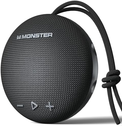 Monster Bluetooth speaker side profile with carabiner hook attachment
