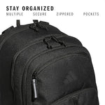 Adidas daily commute tech backpack showing the padded seventeen inch laptop sleeve.