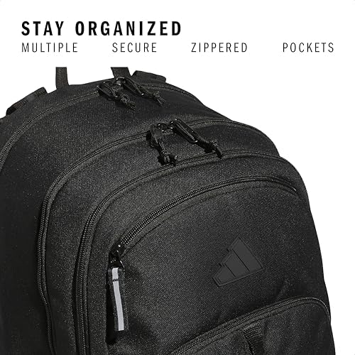 Adidas daily commute tech backpack showing the padded seventeen inch laptop sleeve.