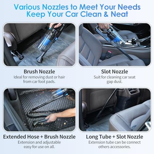 Five different sizes of NIKCOSMK car detailing brushes next to the premium blue microfiber towel