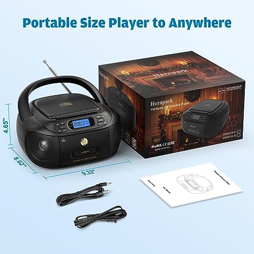 Side profile of Hernpark portable audio system with handle