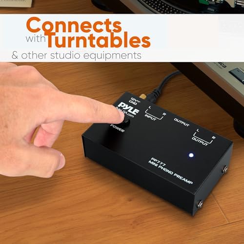 Pyle PP777 audio component showing power switch and quarter inch jack output