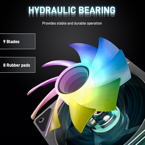 Side view of Darkrock 120 millimeter case fan highlighting the hydraulic bearing architecture for low-noise operation