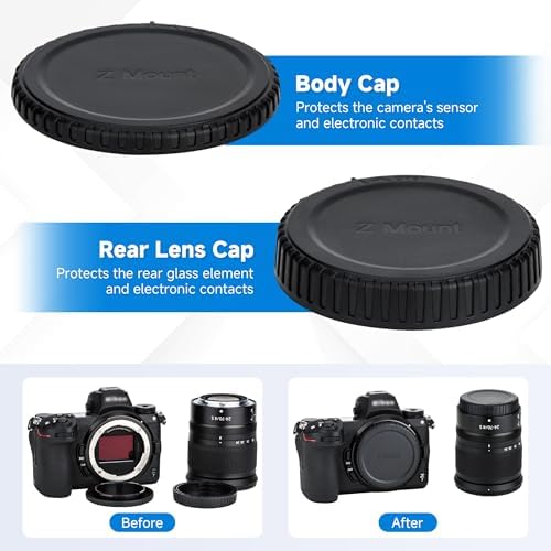 Durable ABS plastic sensor protection cap and lens back cover pack for photographer gear