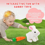 Feknnedm electronic pet bunny with toy carrot accessory