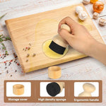 Ergonomic bamboo handle of Leontool oiling tool for butcher blocks