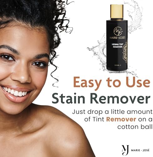 Marie-José and Co hair dye skin stain cleaner showing bottle size and premium packaging for imported personal care