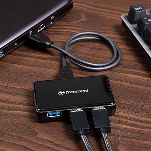 Transcend USB 3.0 hub showing four connection ports