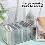 Rainmae transparent video game holder showing visible disc cases.