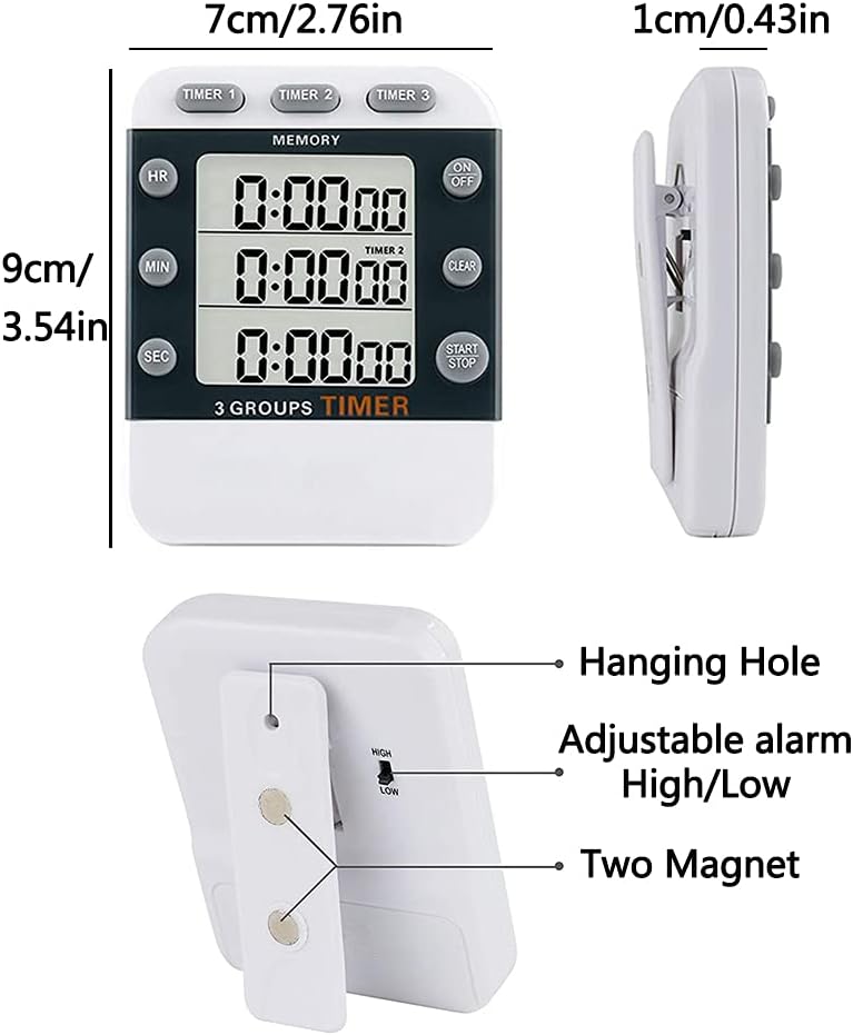 Digital Dual Kitchen Timer, Multiple Channels Countdown Timer - Image 2