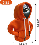 JOYCOURT orange mini hoodie installed on car shifter knob