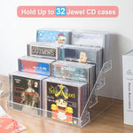 Vowcarol transparent desktop organizer repurposed as a luxury cosmetic vanity shelf holding nail polishes and lipsticks.