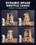 Finished ROKR space shuttle model with LED lighting activated