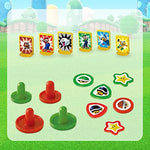 Super Mario character plates target shooting single player mode layout
