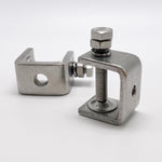 Demonstration of the c clamp set applied in a woodworking project setup.